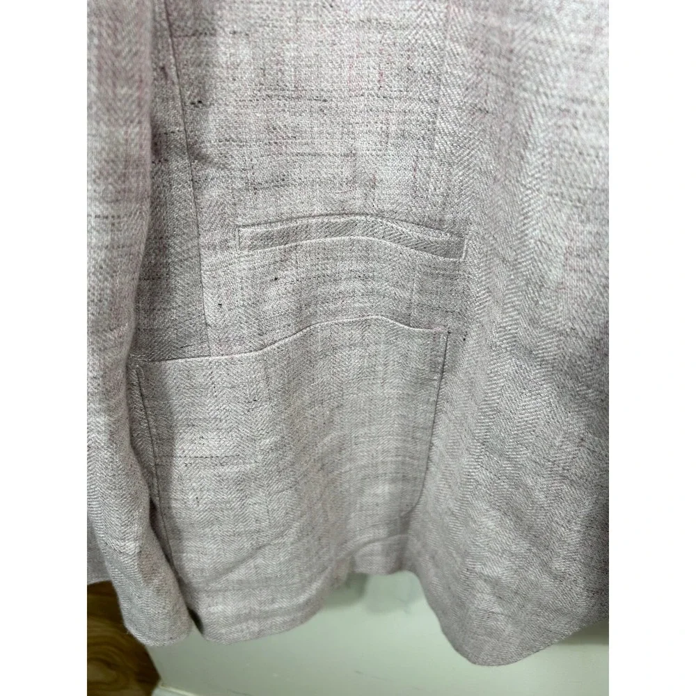 Tallia Sport Coat Men 46R Pink Linen Blazer Watercolor Lining Dapper Preppy Luxe